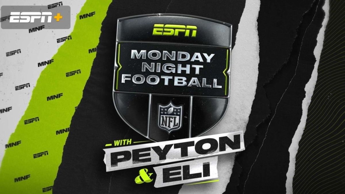 A photo of the Monday Night Football with Peyton & Eli logo