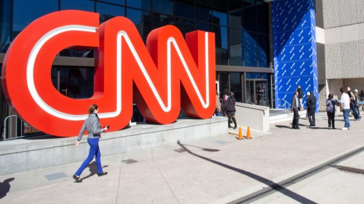 The CNN logo outside its corporate headquarters in Atlanta