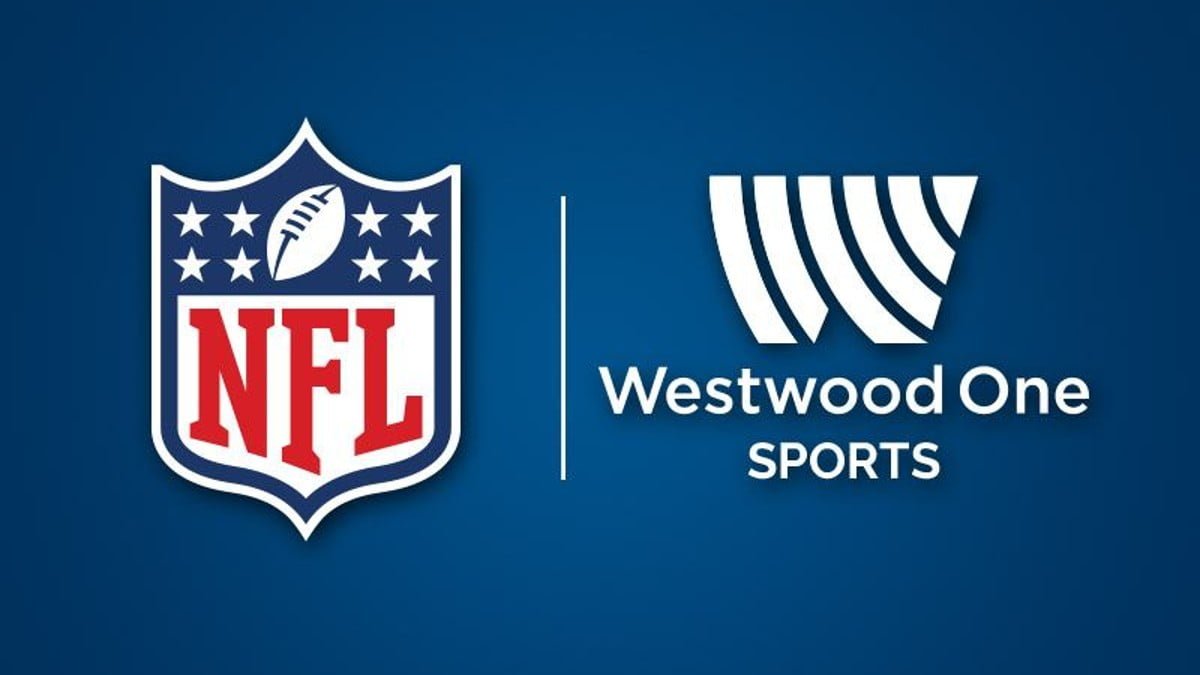 A photo of the NFL and Westwood One logos