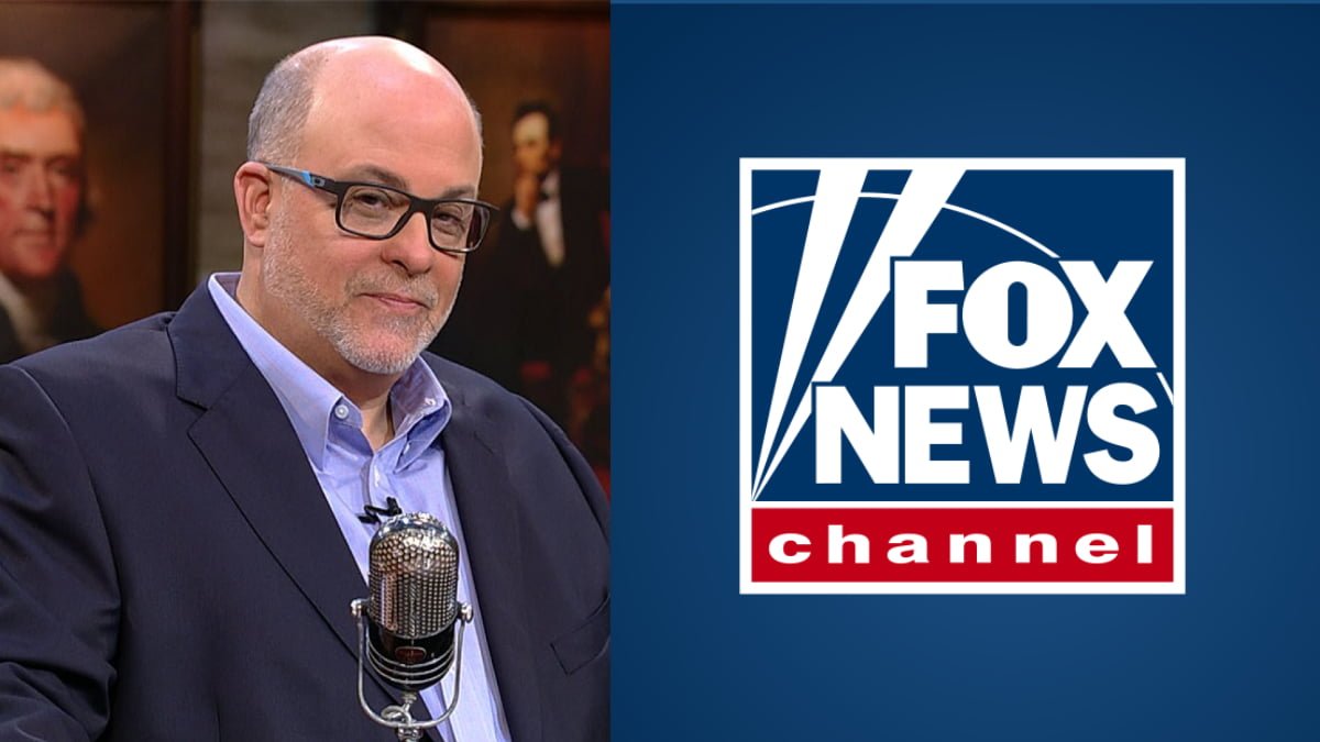 A photo of Mark Levin and the Fox News logo