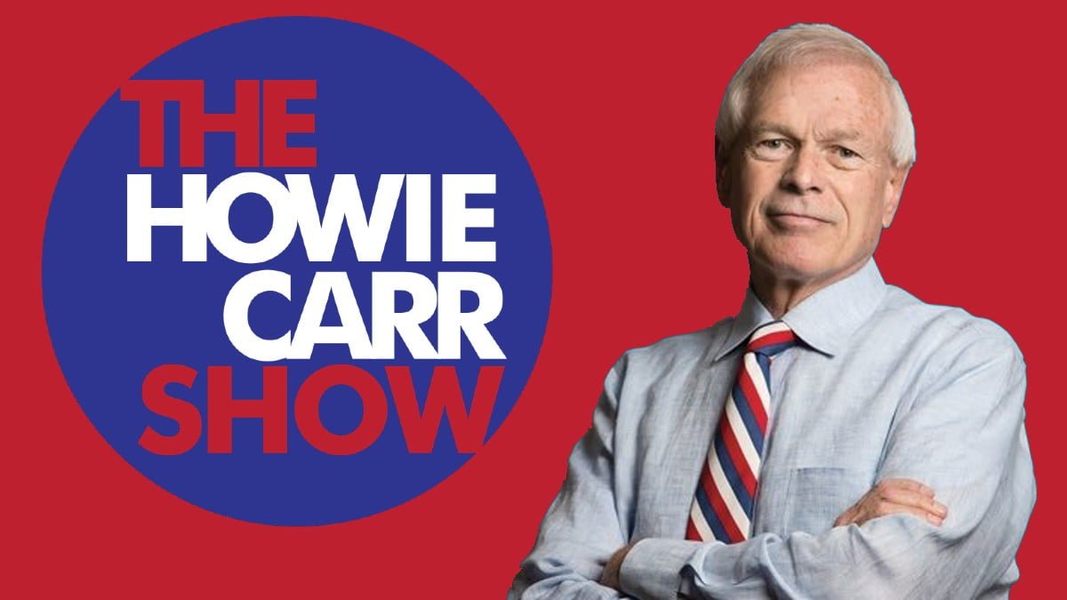 A photo of Howie Carr and The Howie Carr Show logo