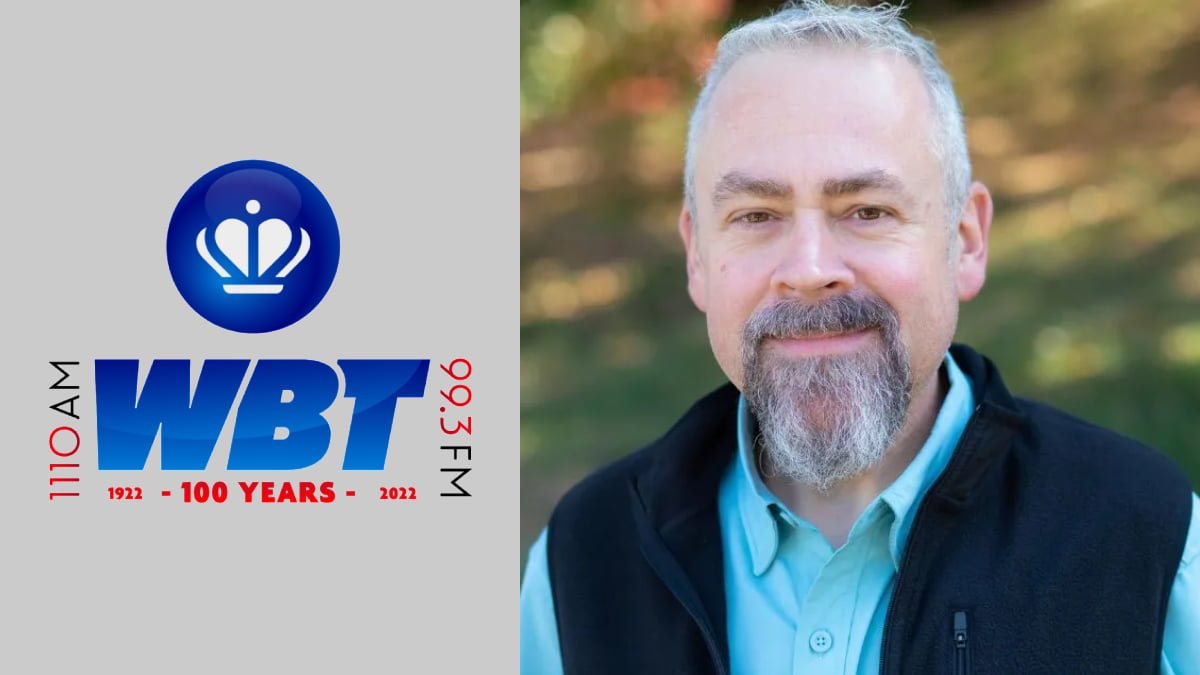 A photo of Pete Kaliner and the WBT logo