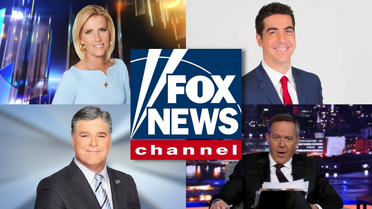 A photo of Laura Ingraham, Jesse Watters, Sean Hannity, and Greg Gutfeld