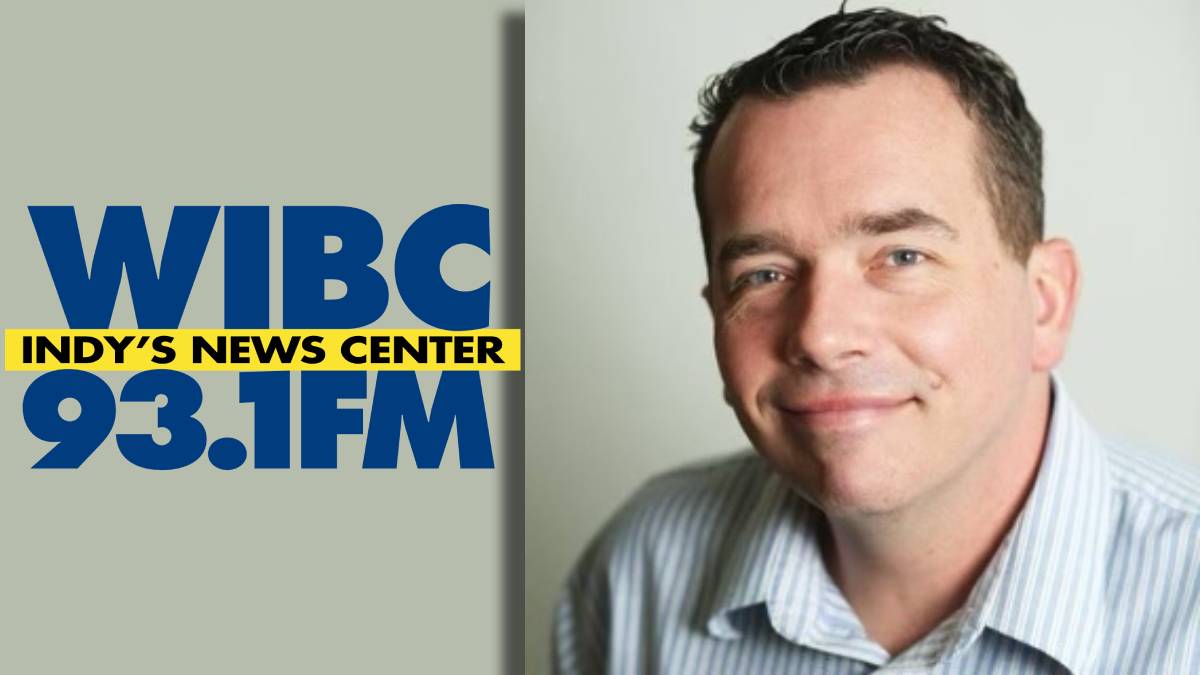 A photo of Jason Hammer and the WIBC logo