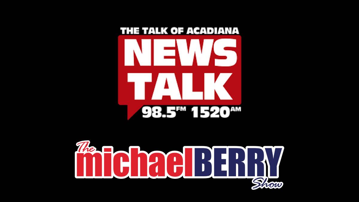 A photo of the News/Talk 98.5 logo and the Michael Berry Show logo