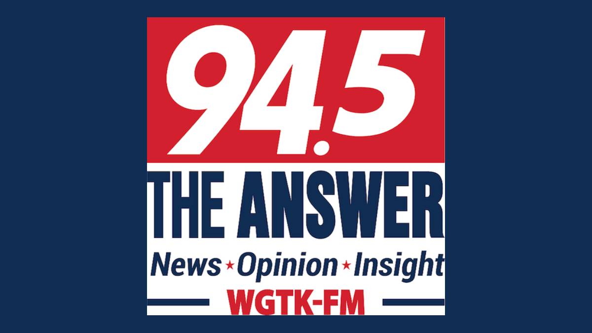 A photo of the 94.5 The Answer logo