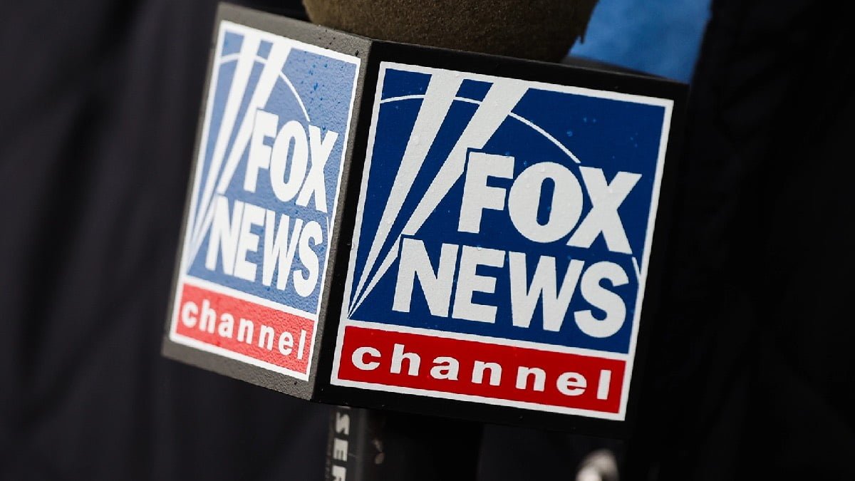 A photo of a Fox News mic flag