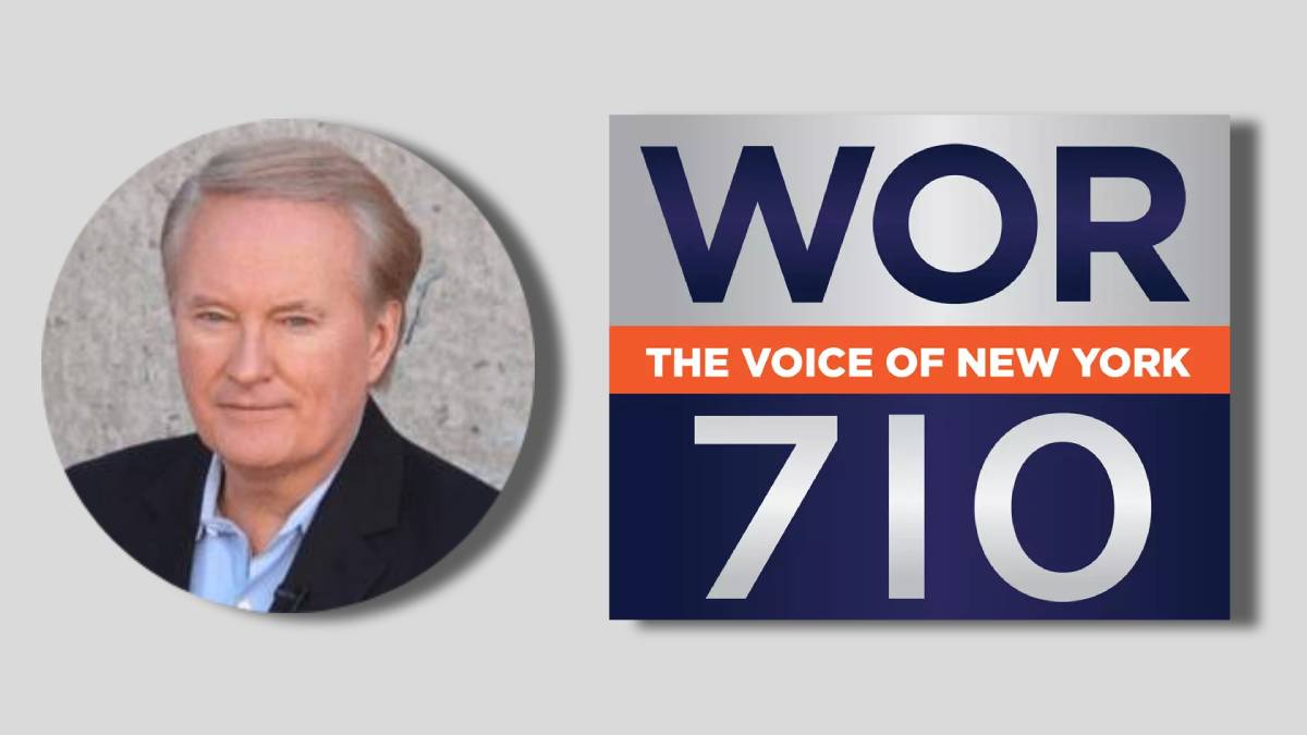 A photo of Larry Mendte and the 710 WOR logo