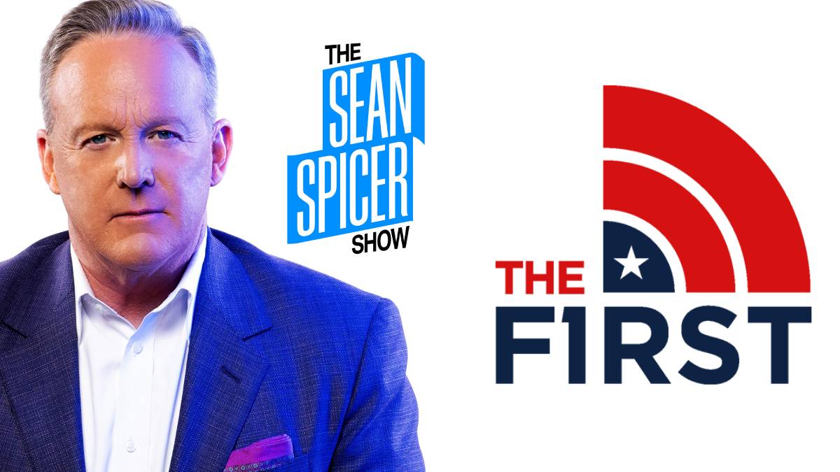 A photo of Sean Spicer and The First logo