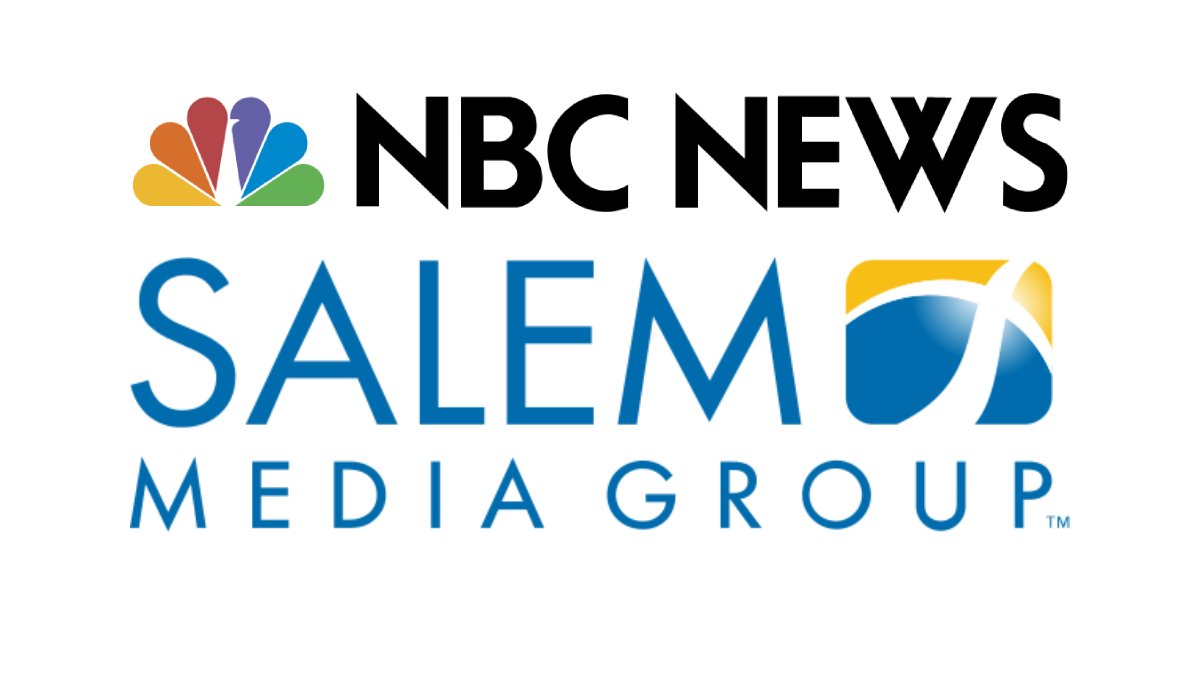 A photo of the NBC News and Salem Media Group logos