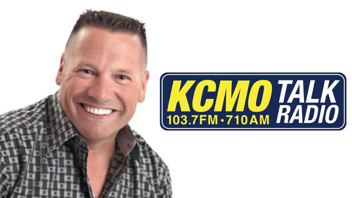 A photo of Ray Stevens with the KCMO logo