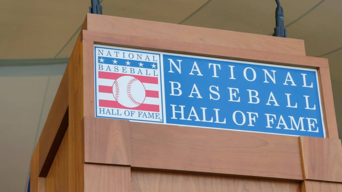 A photo of the Baseball Hall of Fame logo