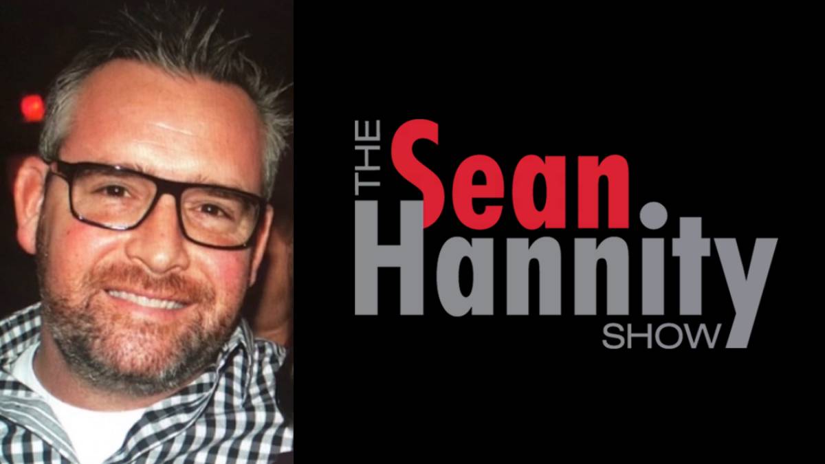 A photo of Eric Stanger and The Sean Hannity Show logo