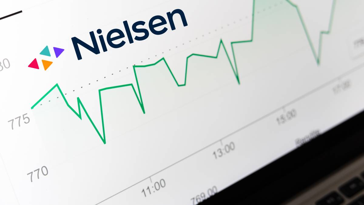 A photo of a line graph with the Nielsen logo