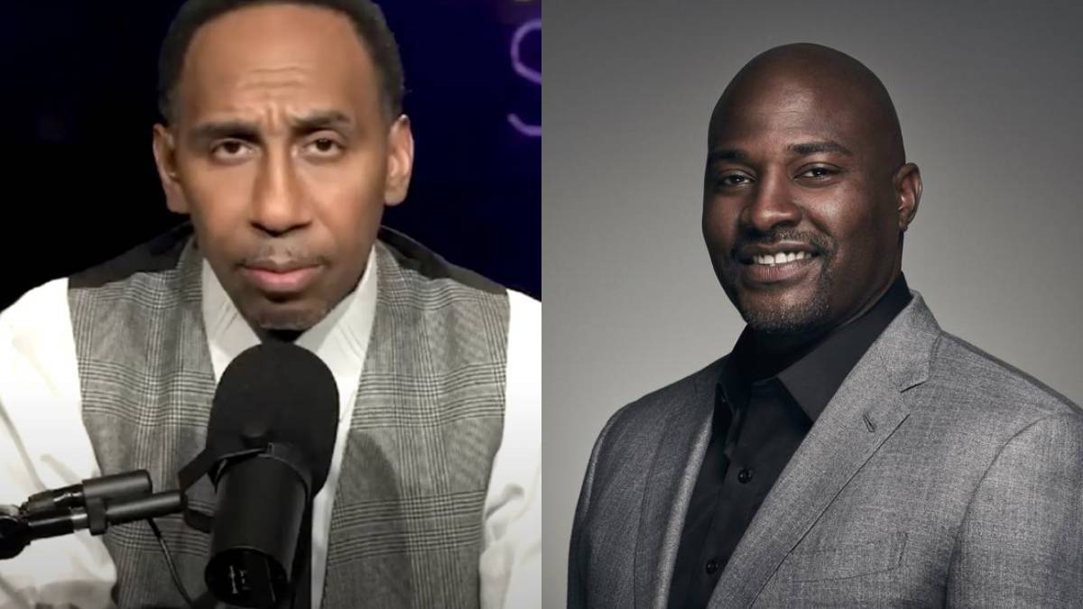 A photo of Stephen A. Smith and Marcellus Wiley