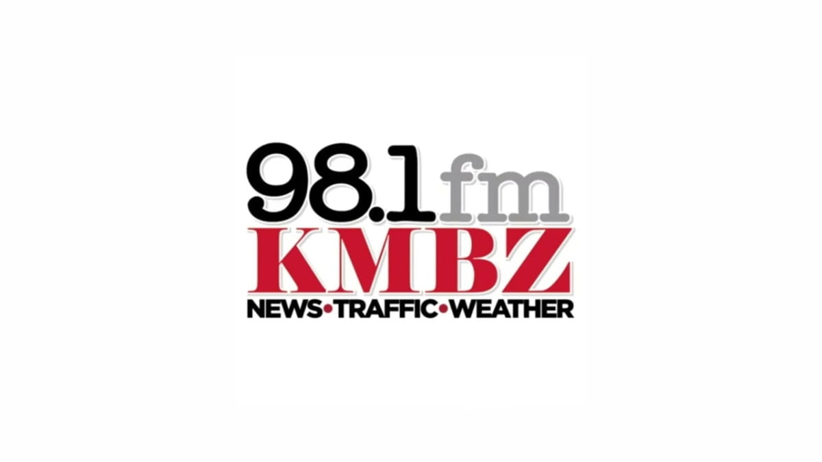 A photo of the logo for radio station KMBZ