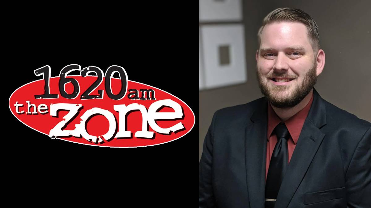 A photo of Mark Onwiler and the 1620 The Zone logo