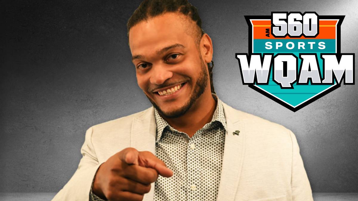 A photo of Channing Crowder and the 560 WQAM logo