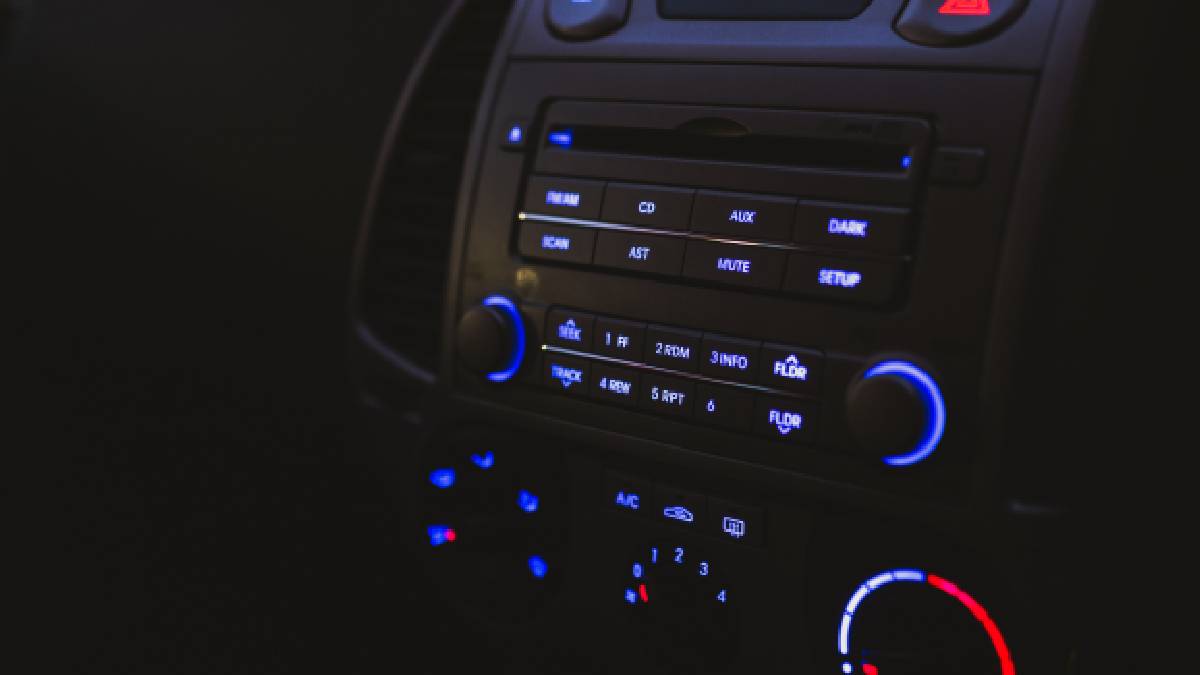 A photo of a car radio