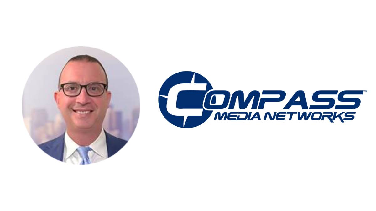 A photo of Robert Blum and the Compass Media Networks logo