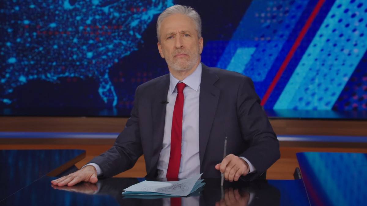 A photo of Jon Stewart hosting The Daily Show