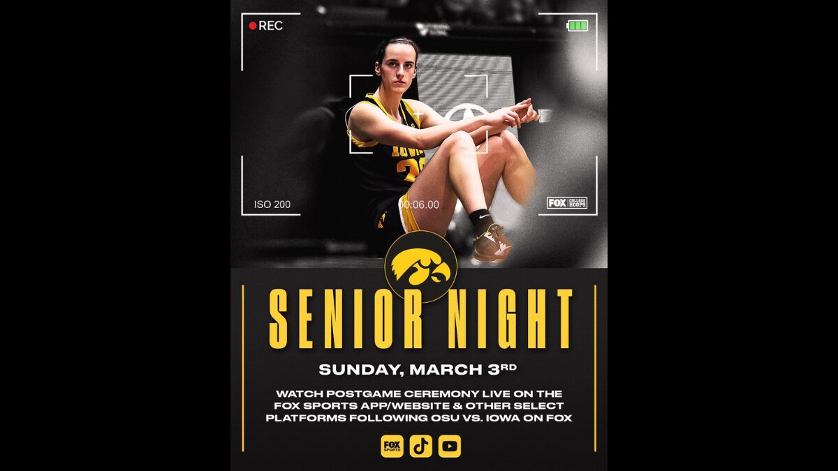 Caitlin Clark Senior Night graphic