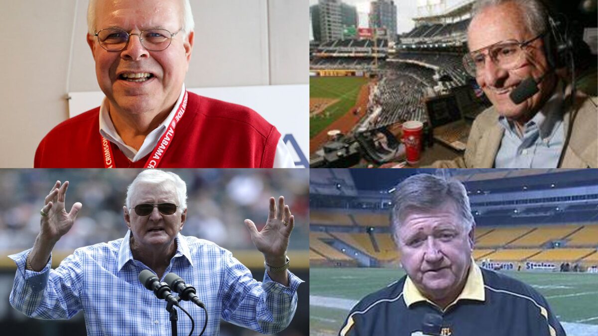 Eli Gold, Bill Hargrove, Hawk Harrelson and Jerry Coleman