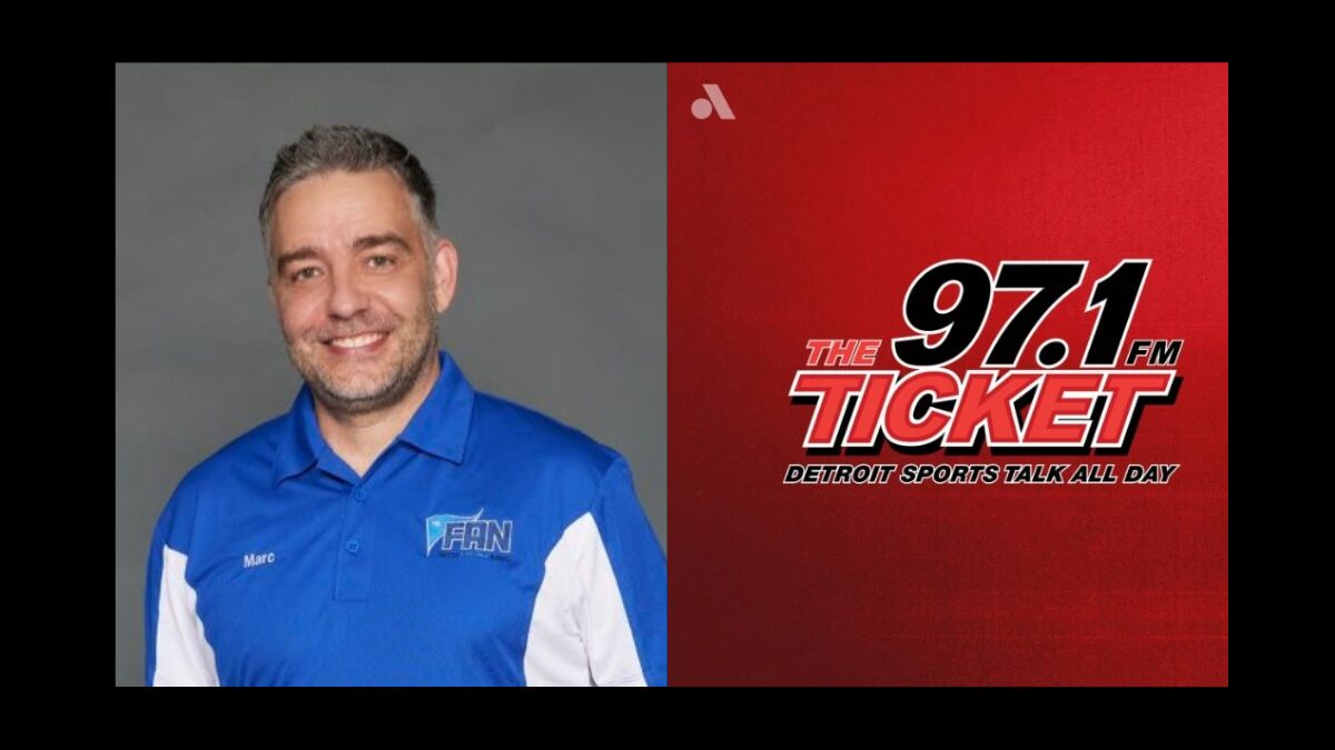 Photo of Marc Ryan and the logo for 97.1 The Ticket