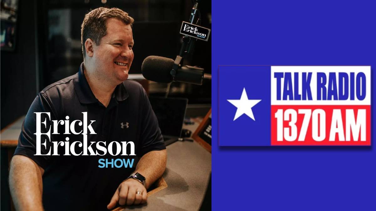 A photo of Erick Erickson and the Talk Radio 1370 logo