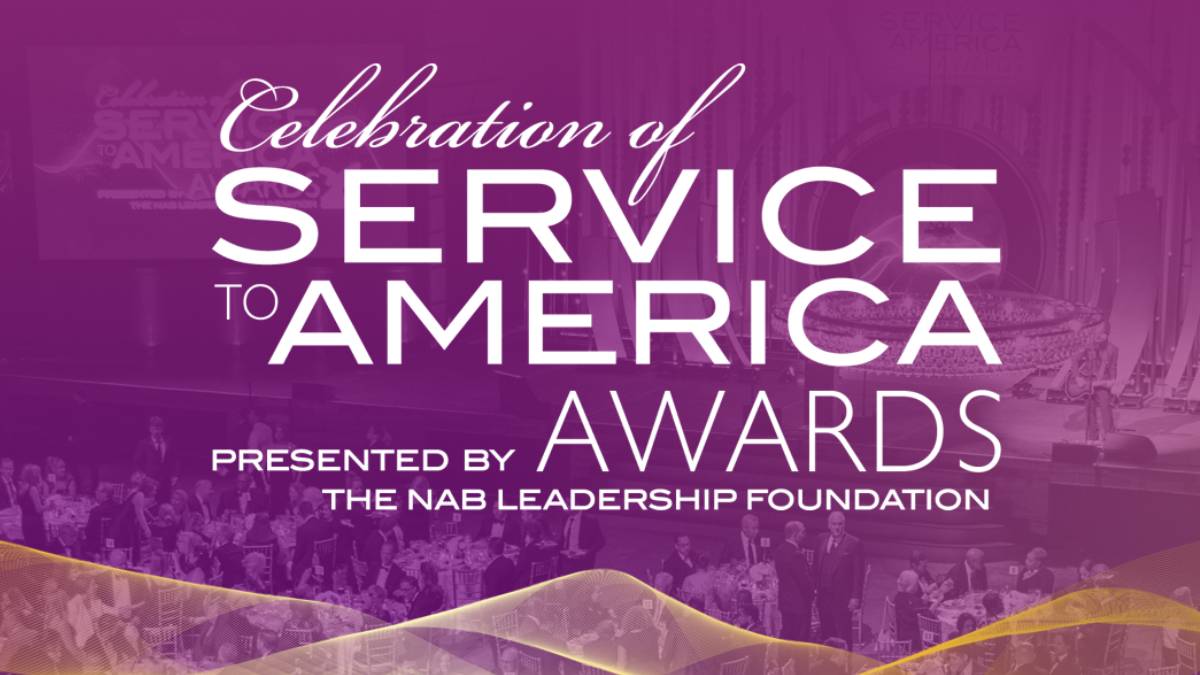 A photo of the NAB Leadership Foundation Celebration of Service to America Awards logo