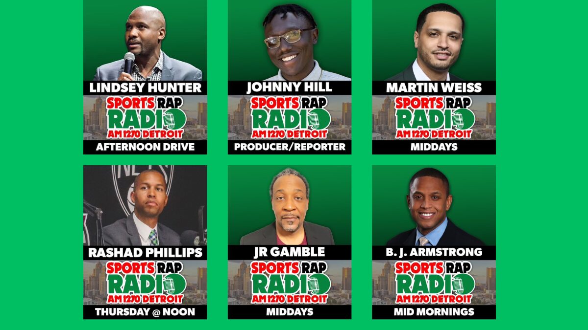 Photos of several new hires at Sports Rap Radio in Detroit