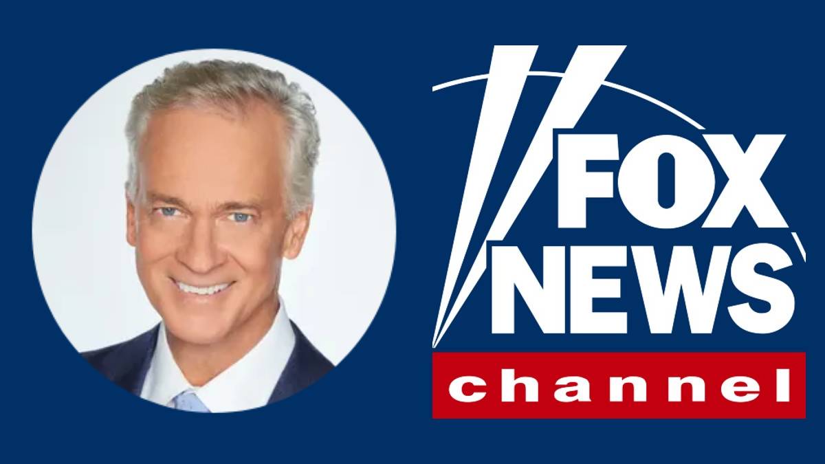 A photo of Trace Gallagher and the Fox News logo