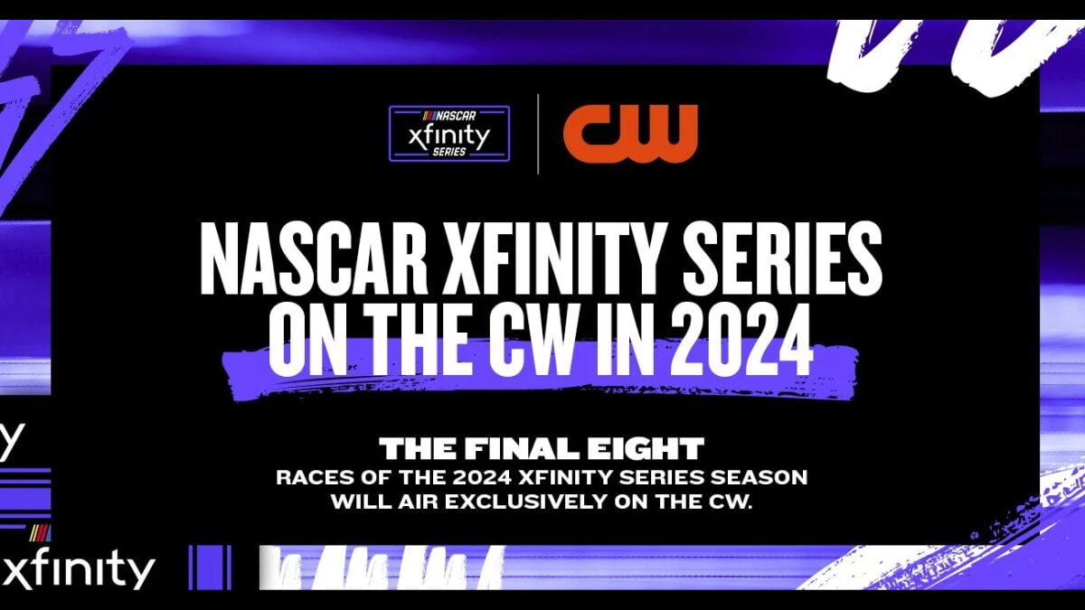 Graphic for the NASCAR XFinity broadcasts on the CW Network