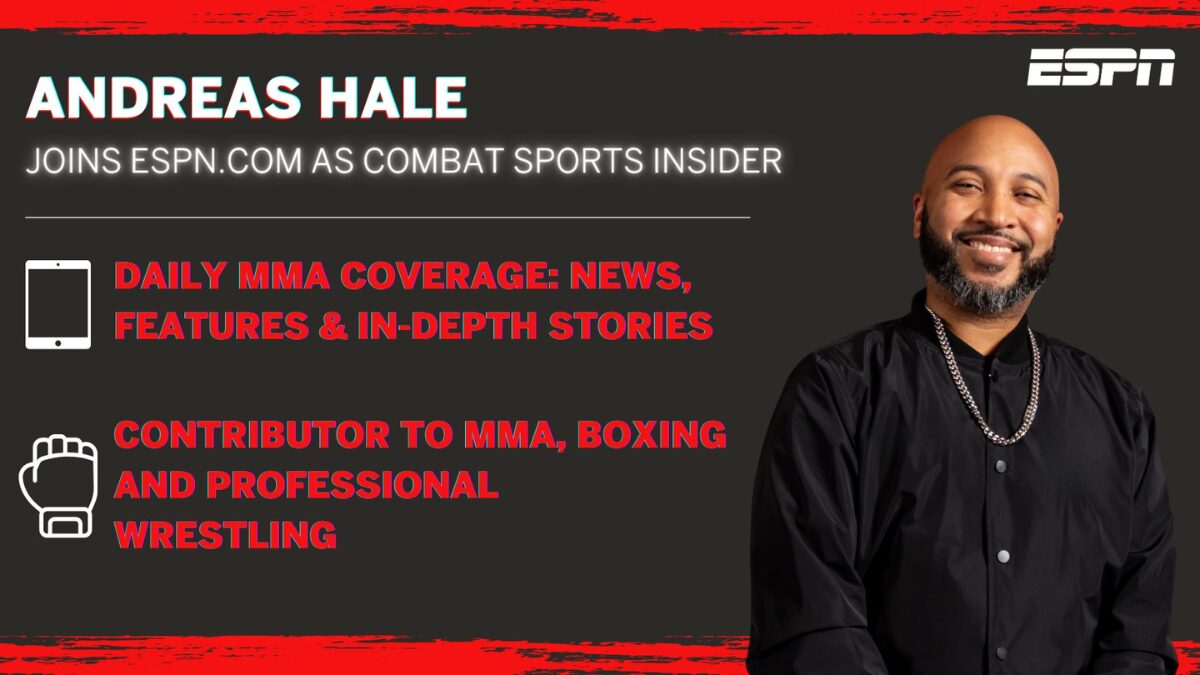 Graphic announcing Andreas Hale hire at ESPN