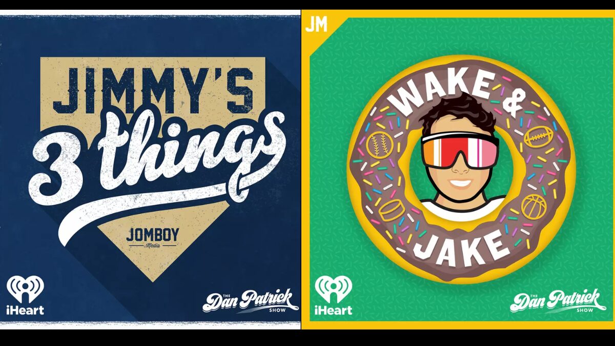 Logos for the Jimmy's 3 Things and Wake n JAke podcasts