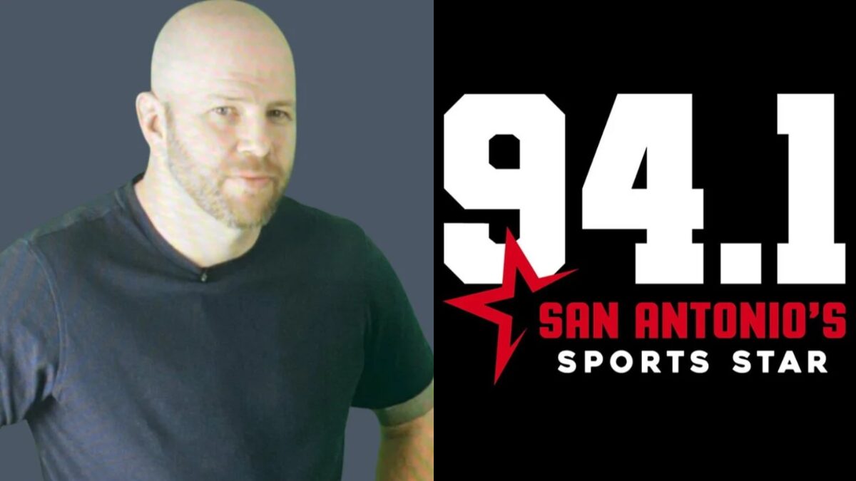 Photo of AJ Hoffman and a logo for 94.1 San Antonio's Sports Star