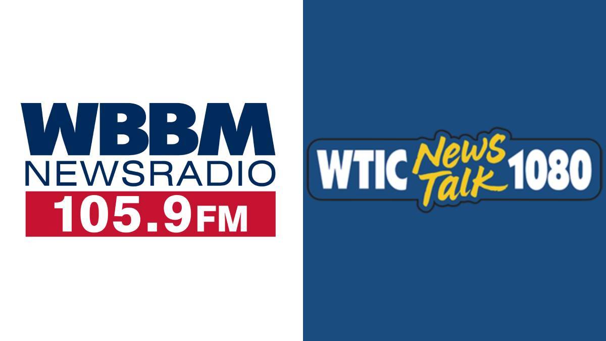 A photo of the WBBM and WTIC logos