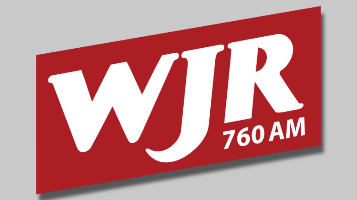 A photo of the 760 WJR logo