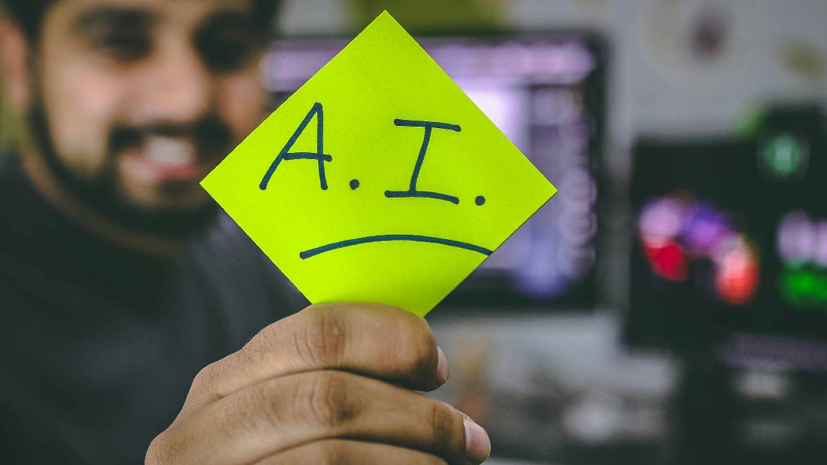 A post-it note with A.I. written on it