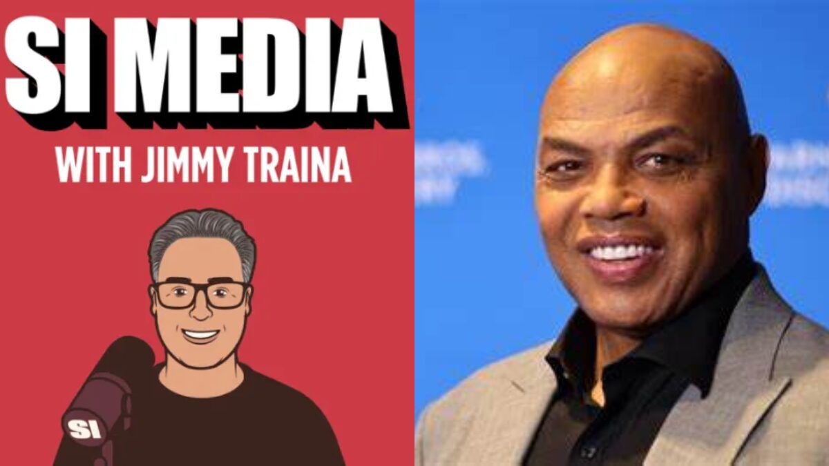 Graphic for the SI Media podcast and a photo of Charles Barkley