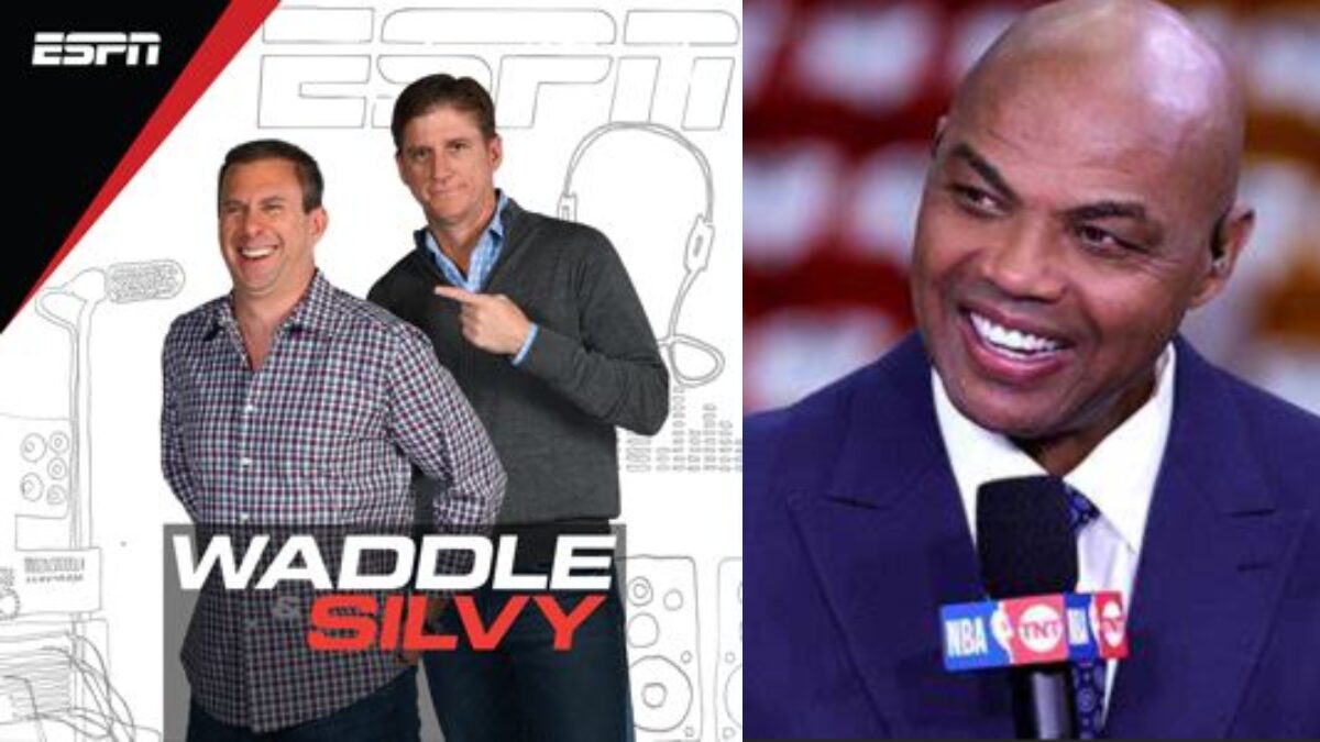 Graphic for the Waddle & Silvy Show and a picture of Charles Barkley