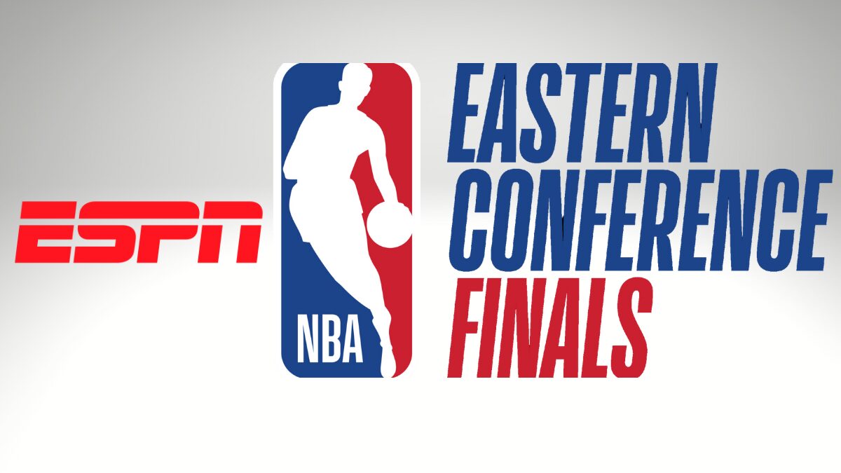 Logos for ESPN and the NBA Eastern Conference Finals