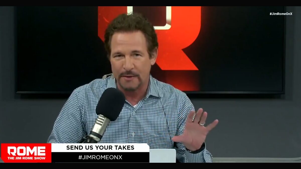 Screenshot of Jim Rome streaming live on X