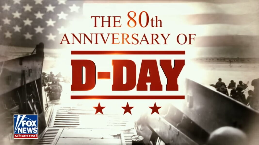 A photo of Fox News coverage of D-Day