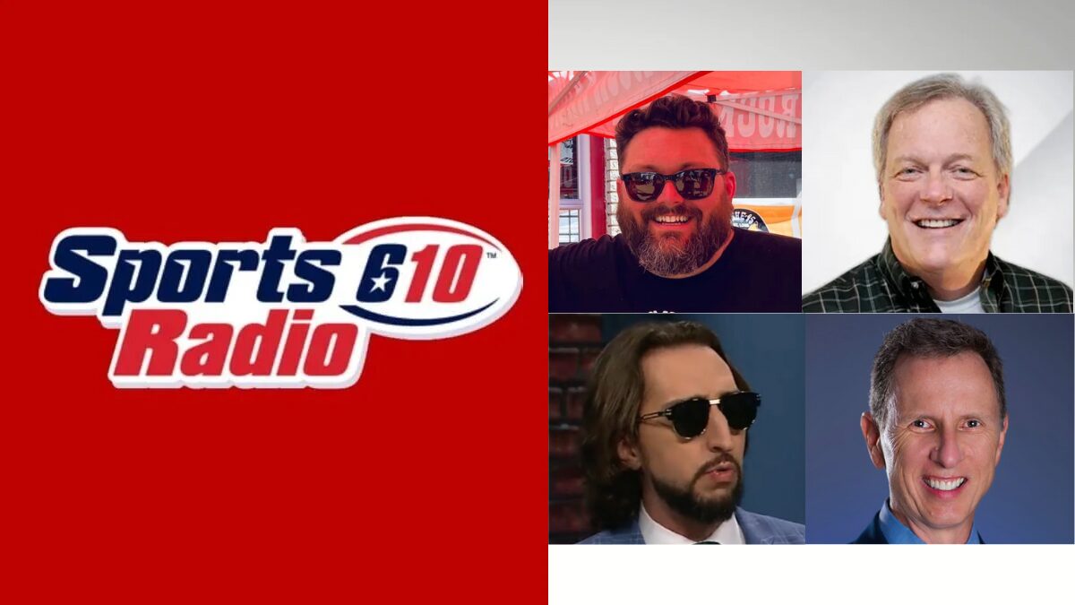 Logo for SportsRadio 610 and pictures of Josh Innes, Nick Wright, Rich Lord and Marc Vandermeer