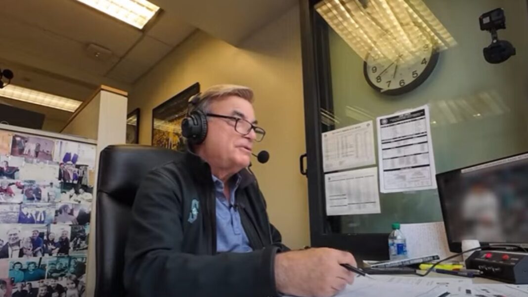 Screengrab of Seattle Mariners radio broadcaster Rick Sizzs