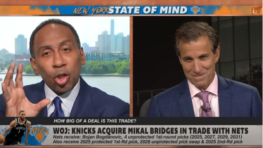 Screengrab of Stephen A. Smith and Christopher 'Mad Dog' Russo on First Take