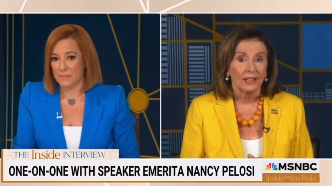 A photo of Jen Psaki and Nancy Pelosi