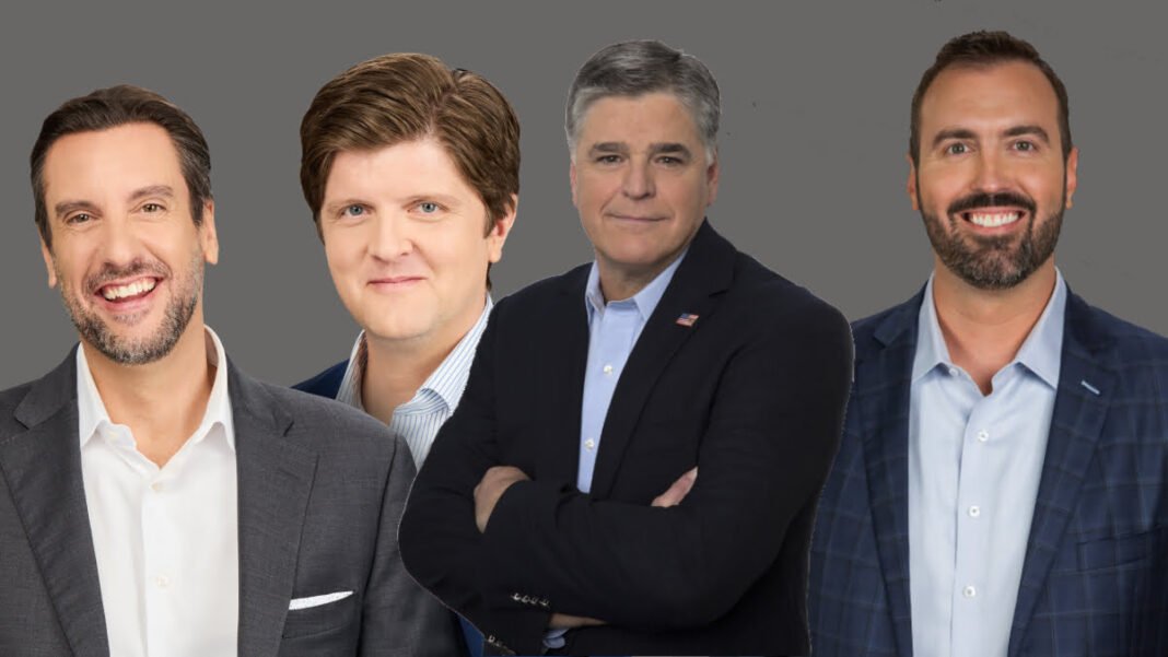 A photo of Clay Travis, Buck Sexton, Sean Hannity, and Jesse Kelly