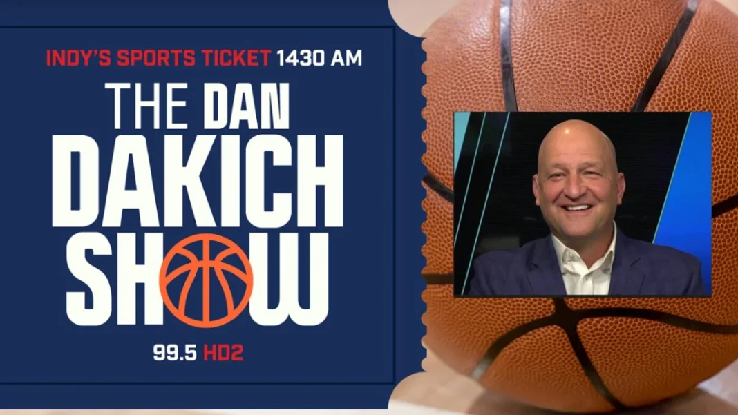 A photo of Dan Dakich and his show logo